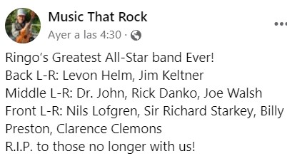 Formación All Star Band de Ringo